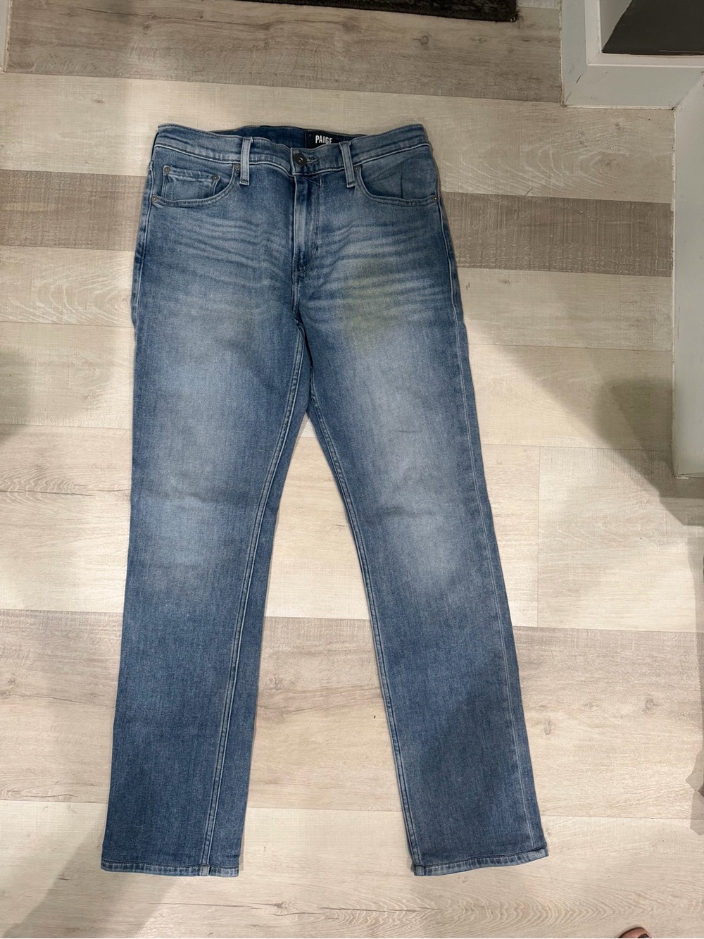PAIGE Federal Men’s Light-Mid Blue Slim Straight Jeans